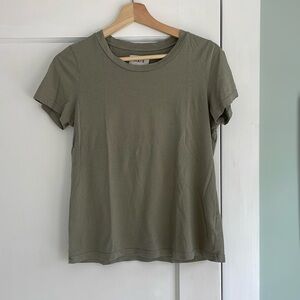 MATE THE LABEL Olive Green Organic Cotton Tee, Size XS